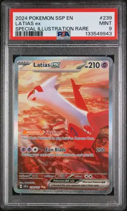 PSA 9 Latias Ex 2024 Pokemon En-Surging Sparks Special Illustration Rare #239 - Image 1