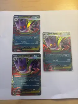 Mega Gengar Ex 056/094 X3 Card Bundle - Pokemon TCG Phantasmal Flames Near Mint - Image 1