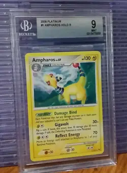 BGS 9 Ampharos 1/127 Holo Rare Platinum 2009 Pokemon Card Graded Beckett Mint - Image 1