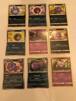 Lot of 9 Koffing and Weezing Pokemon Cards - Image 1