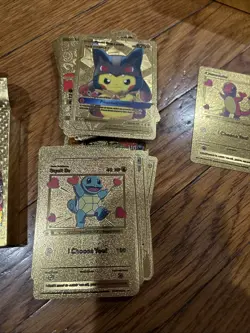 50 Card Pokemon Golden Card No Duplicates Fan Art Gold Set - Image 2
