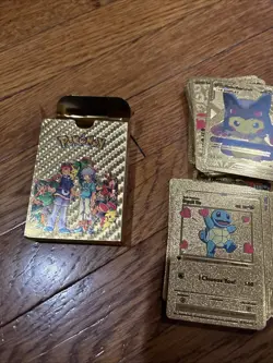 50 Card Pokemon Golden Card No Duplicates Fan Art Gold Set - Image 3