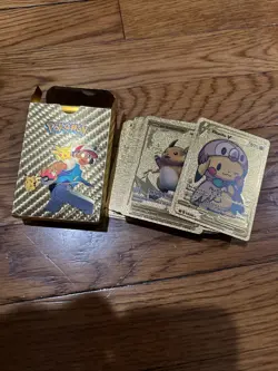 50 Card Pokemon Golden Card No Duplicates Fan Art Gold Set - Image 1