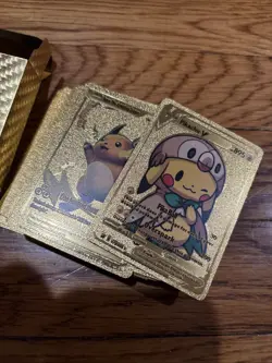 50 Card Pokemon Golden Card No Duplicates Fan Art Gold Set - Image 3