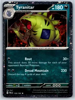 Tyranitar - Cosmos Holo - Paldea Evolved Triple Whammy Tin Promo Pokemon Card - Image 1