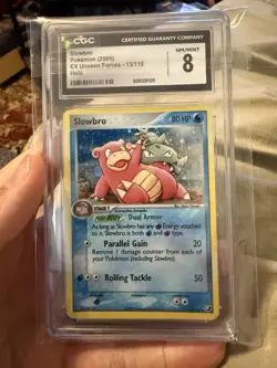 Slowbro Holo Rare Unseen Forces 13/115 HP Pokemon Card CGC 8 - Image 1