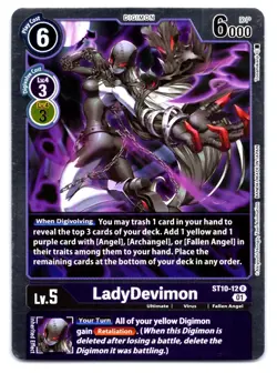 LadyDevimon ST10-12 (R) Digimon FOIL Card - Image 1