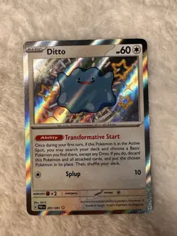 Ditto 201/091 Scarlet Violet Paldean Fates Baby Shiny Rare Card - Image 1