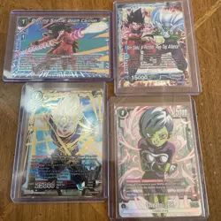 Lot Of 4 Dragon Ball TCG Cards Cheelai: BR FB06-055 SS Vegito Son Goku Piccolo - Image 1