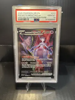 Team Rocket's Mewtwo 231/182 Graded PSA 10 Destined Rivals Pokemon TCG - Image 1