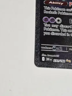Pokemon TCG Team Rocket’s Mewtwo EX 231/182 Secret Rare Holo Full Art - Image 3