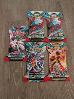5x Pokemon Scarlet And Violet Paradox Rift Sleeved Booster Packs - Image 1