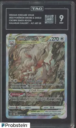 2023 Pokemon Crown Zenith GG56 Hisuian Zoroark Vstar Galarian Gallery TAG 9 MINT - Image 1