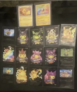 2 playable Pikachu Pokemon cards and 15 non playable fan at Pokemon cards - Image 1