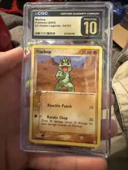 Machop 64/101 Pokemon - EX Hidden Legends CGC Pristine 10 POP 12 - Image 1