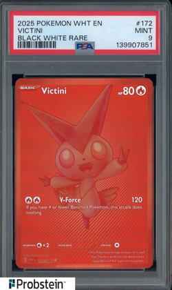 2025 Pokemon WHT EN #172 Victini Black White Rare PSA 9 MINT TCG - Image 1