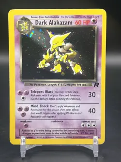 Dark Alakazam Holo Rare Team Rocket 1/82 1999 Pokemon English WOTC LP/MP - Image 1