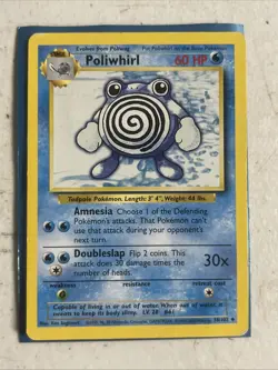 4TH PRINT Pokemon - Poliwhirl - Base Set 1999-2000 38/102 - Uncommon - HP - Image 1
