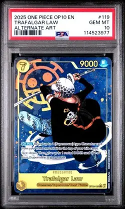 Trafalgar Law OP10-119 Alt Art SEC Parallel One Piece TCG English PSA10 - Image 1