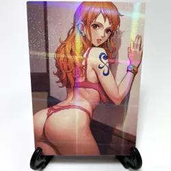 One Piece Nami Sexy Lingerie Anime Waifu Girl Doujin Lewd Goddess Story Art Card - Image 1