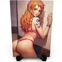 One Piece Nami Sexy Lingerie Anime Waifu Girl Doujin Lewd Goddess Story Art Card - Image 3