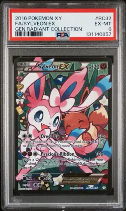 2016 POKEMON XY GENERATIONS RADIANT COLLECTION SYLVEON EX RC32/RC32 FA PSA 6 - Image 1