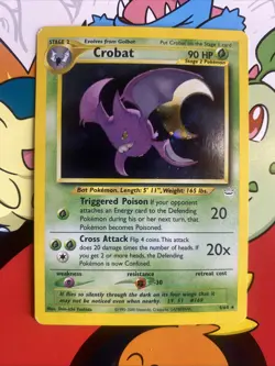 Pokemon TCG Crobat 4/64 Neo Revelation Holo Rare LP Swirl - Image 1