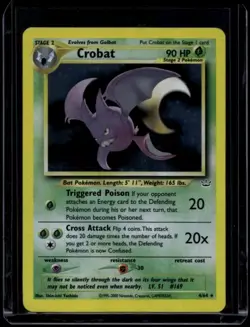 Pokemon TCG Crobat 4/64 Neo Revelation Holo Rare LP - Image 1