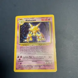 Pokemon TCG Alakazam Base Set Holo Card 1/102 Unlimited Rare - Image 2