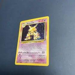 Pokemon TCG Alakazam Base Set Holo Card 1/102 Unlimited Rare - Image 3