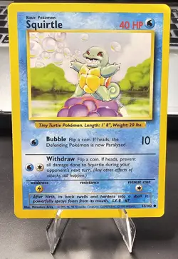 1999 Pokemon Squirtle 63/102 Base Set WOTC Vintage Card - Image 1