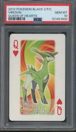 2012 Pokemon Black 2 Playing Cards Queen Of Hearts Virizion Gem Mint PSA 10 - Image 1