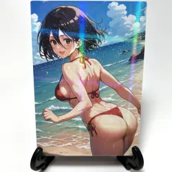 Attack on Titan Mikasa Ackerman Sexy Hot Anime Waifu Girl Goddess Story Art Card - Image 1