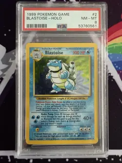 Pokemon Graded PSA 8 Blastoise 002/102 Base Set Holo Unlimited With Extras - Image 1