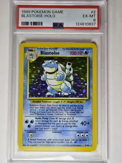 1999 Pokemon Base Set - Blastoise Holo 002/102 PSA 6 - Image 1