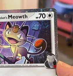 POKEMON TEAM ROCKET'S MEOWTH 149/182 COMMON COSMOS HOLO WITH SWIRL NM CARD - Image 5