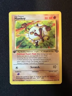 1st Edition Mankey 55/64 Jungle Pokemon Card NM-Mint (pack fresh) - Image 1
