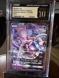 Mewtwo GX Pokemon 2019 Japanese Detective Pikachu 017/024 Holo CGC Pristine 10 - Image 1