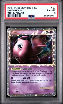 PSA 6 Mew Holo 97/102 Triumphant Prime HG & SS 2010 - Pokemon TCG - Image 1
