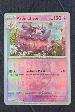 Pokemon Prismatic Evolutions Aromatisse Master Ball Holo 039/131 English - Image 1