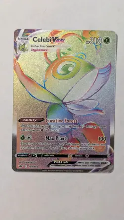 Celebi VMAX 199/198 - Chilling Reign Secret Rainbow Rare Pokemon TCG NM - Image 1