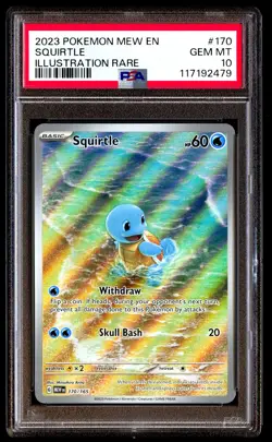 PSA 10 Squirtle 170 Pokemon Mew En 151 2023 Illustration Rare - Image 1
