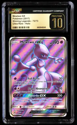 CGC 10 PRISTINE Mewtwo GX 72/73 Pokemon Shining Legends 2017 English - Image 1