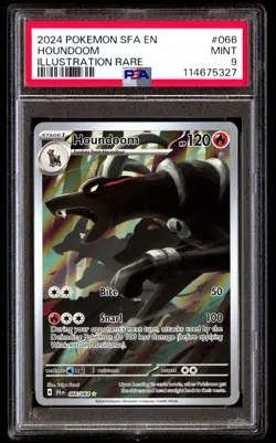PSA 9 Houndoom 066 Pokemon Sfa En Shrouded Fable 2024 Illustration Rare - Image 1