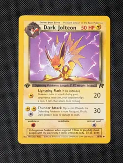 Dark Jolteon - 1st Edition - 38/82 Team Rocket - Pokemon TCG WOTC 2000 - LP - Image 1