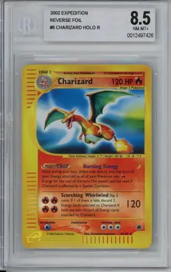 2002 Pokemon-e TCG Expedition Base Set #6 Charizard HOLO R - BGS 8.5 NM - MT - Image 1