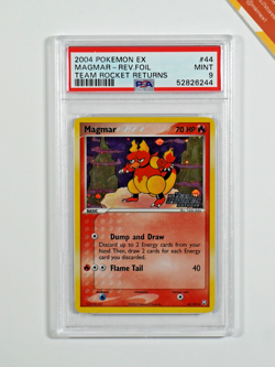 Pokemon PSA 9 Magmar #44 Rev Foil EX Team Rocket Returns 2004 English - Image 1