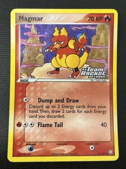 Magmar 44/109 EX Team Rocket Returns Stamped Reverse Holo Pokemon TCG Card NM - Image 1