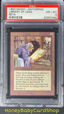 MTG Limited Edition Beta 1993 Library of Leng PSA 8 NM/MT Old School 93/94 - Image 1