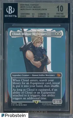 2025 MTG Final Fantasy #0375 Cloud, Midgar Mercenary Borderless BGS 10 - Image 1